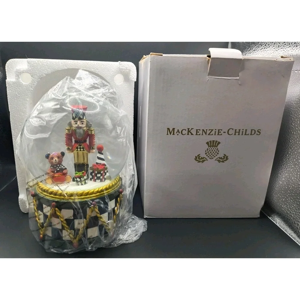 Mackenzie Childs Christmas snow globe Musical Nutcracker Suite 6.5